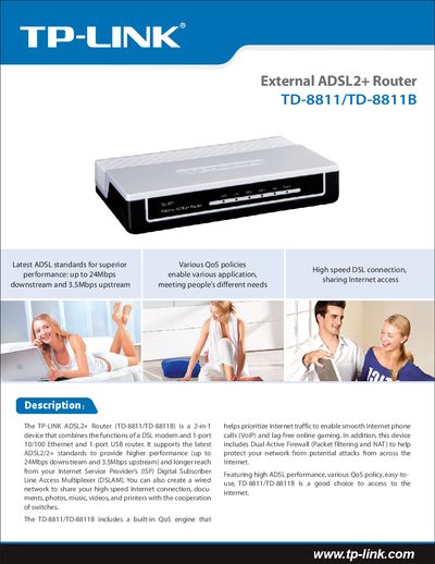 TP-Link TD-8811/TD-8811B External ADSL2+ Router User Manual - cover page