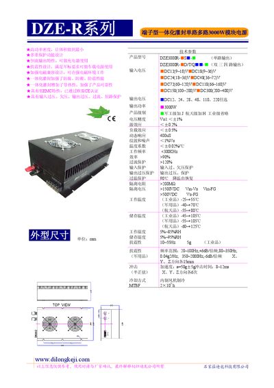 Dilong DZE3000R Series Power Supply Manual - cover page