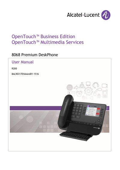 Alcatel 8068 Premium DeskPhone User Manual - cover page