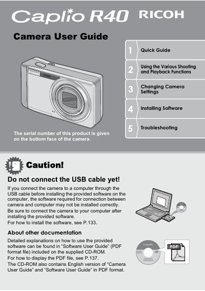 Ricoh Caplio R40 Camera User Guide