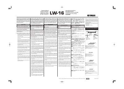 Yamaha LW-16 Keyboard Stand Assembly Instructions - cover page