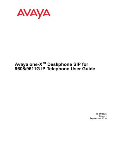 Avaya 9608/9611G IP Telephone User Guide