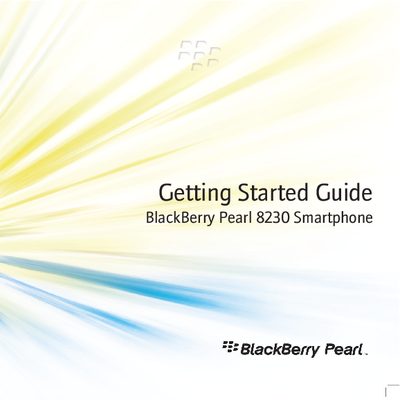 BlackBerry Pearl 8230 Smartphone Getting Started Guide - cover page