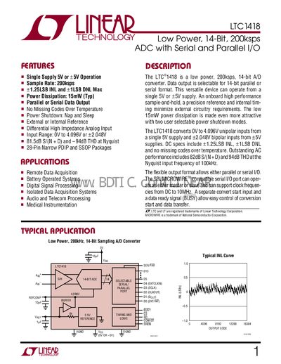 Linear Technology LTC1418 Datasheet - cover page