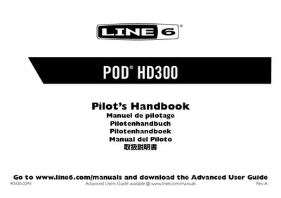 Line 6 POD HD300 User Manual
