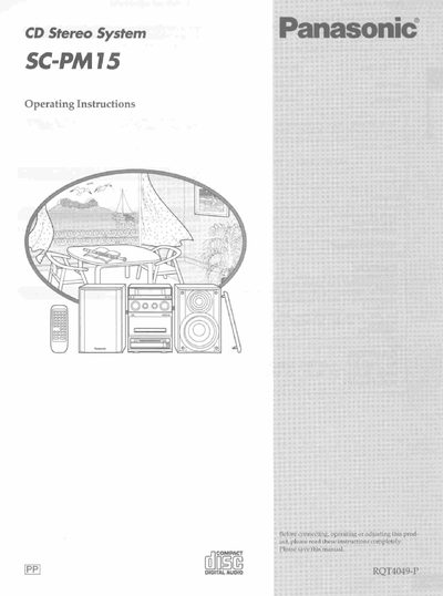 Panasonic SC-PM15 CD Stereo System Operating Instructions - cover page