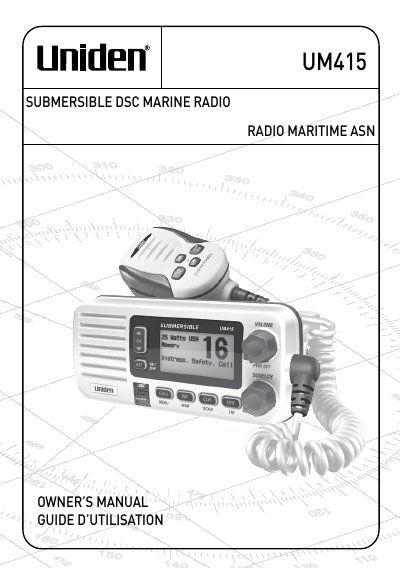 Uniden UM415 Marine DSC Radio User Manual - cover page