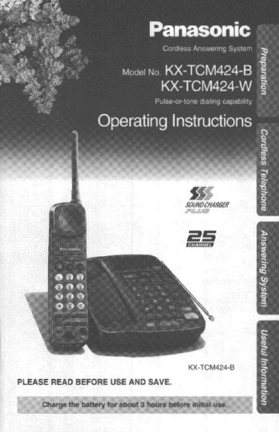 Panasonic KX-TCM424-B/KX-TCM424-W Manual - cover page