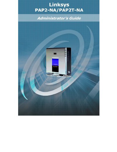 Linksys PAP2 Device Administrator's Guide - cover page