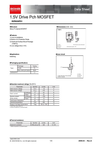 ROHM RZR020P01 Manual - cover page