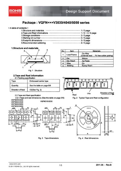 ROHM VQFNxxxV3030/4040/5050 Series Design Support Document - cover page