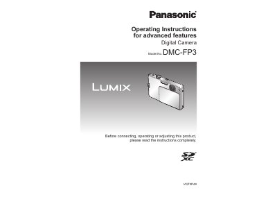Panasonic DMC-FP3 Digital Camera Operating Instructions