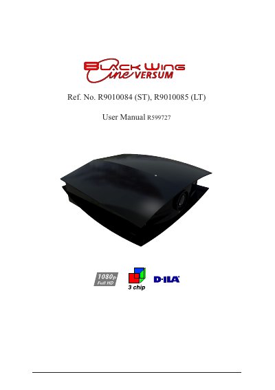 CineVERSUM R599727 BlackWing Projector User Manual - cover page