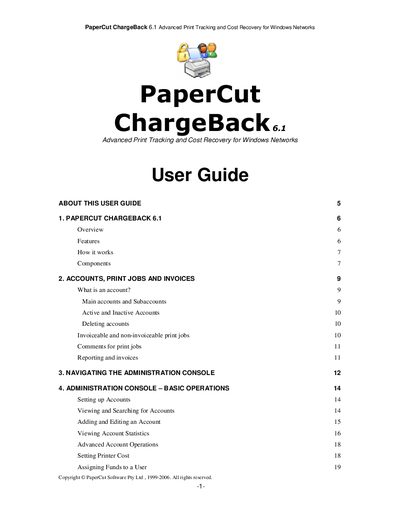 PaperCut ChargeBack 6.1 User Guide - cover page