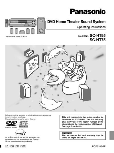 Panasonic SC-HT95/SC-HT75 Home Theater Sound System Operating Instructions - cover page