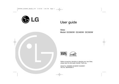 LG GC990W, GC480W, GC260W User Guide - cover page