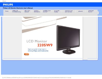 Philips 220SW9 LCD Monitor User Manual - cover page