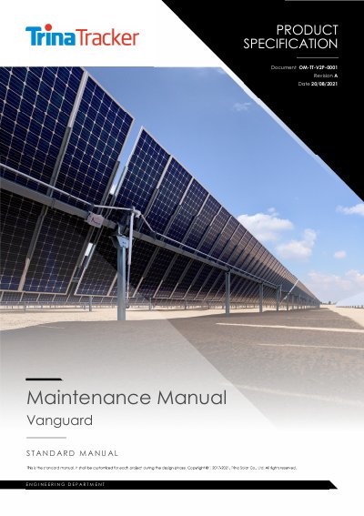 Vanguard TT-V2P Tracker Maintenance Manual - cover page