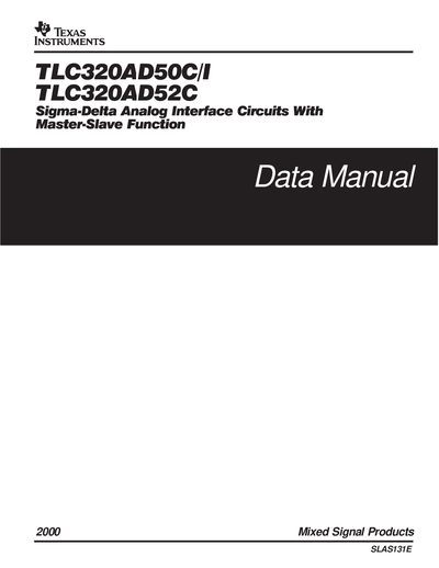 Texas Instruments TLC320AD50C/I Datasheet - cover page