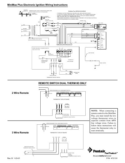 Pentair MiniMax Plus Electronic Ignition Wiring Instructions - cover page