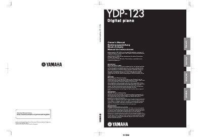 Yamaha YDP-123 Digital Piano Owner's Manual