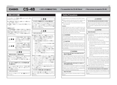 Casio CS-4B Stand Installation Guide - cover page