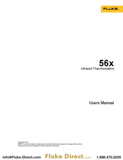 Fluke 56x Infrared Thermometers User Manual
