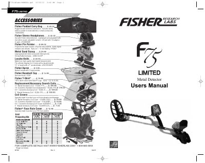 Fisher F75 Metal Detector User Manual - cover page