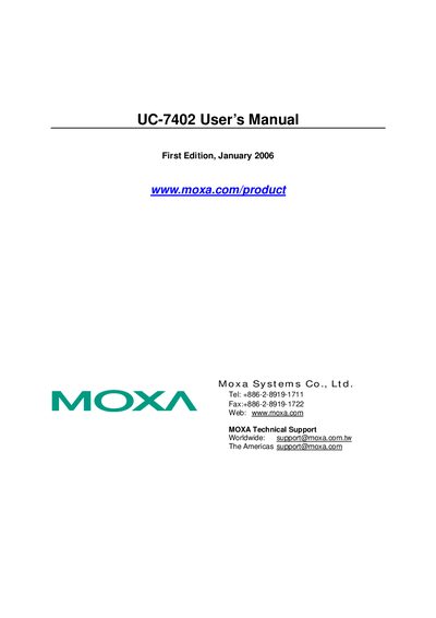 Moxa UC-7402 User Manual