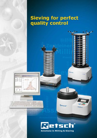 RETSCH Sieving Machines AS 200/300/400/450 Product Leaflet - cover page