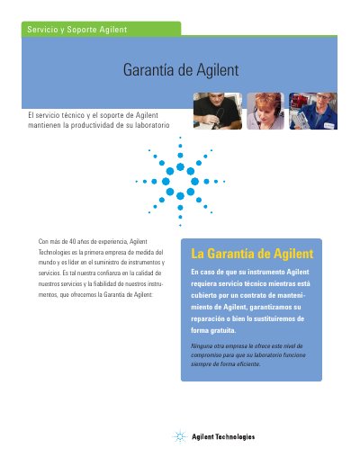 Agilent Service Guarantee Manual - cover page