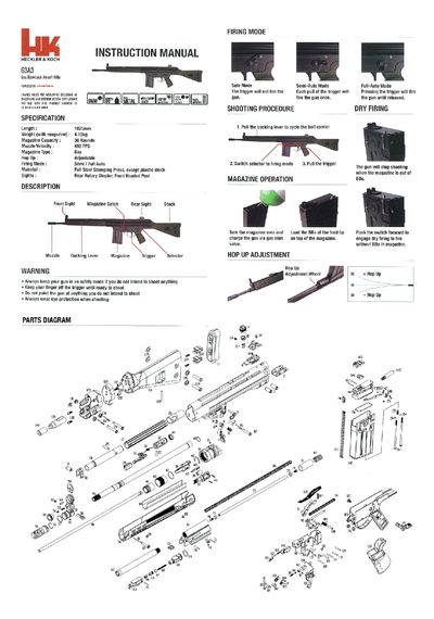 Heckler & Koch G3A3 Airsoft Rifle User Manual - cover page