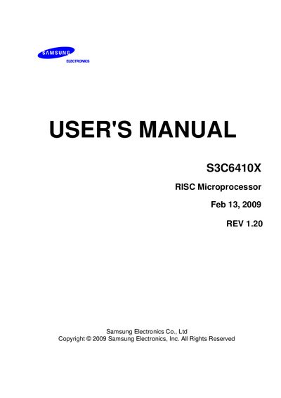 Samsung S3C6410X User Manual - cover page