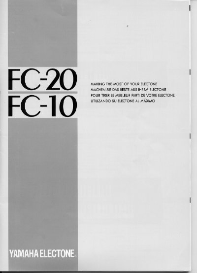 Yamaha FC-20/FC-10 Electone User Manual - cover page