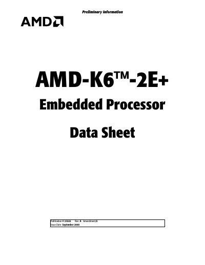 AMD K6-2E+ Embedded Processor Data Sheet - cover page