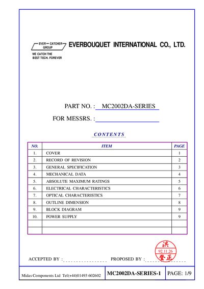 Everbouquet MC2002DA Series Handbook - cover page