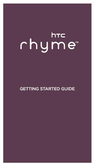 HTC Rhyme Getting Started Guide - cover page