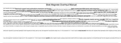 Slick 4300 Overhaul Manual - cover page