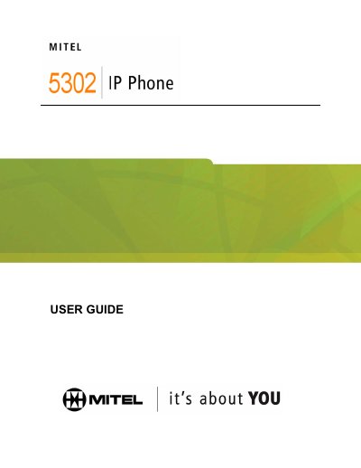 Mitel 5302 IP Phone User Guide - cover page