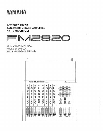 Yamaha EM2820 Powered Mixer Operation Manual - cover page