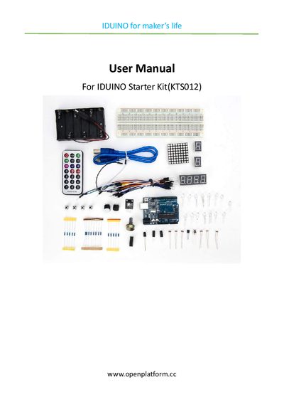IDUINO KTS0 12 Starter Kit User Manual - cover page
