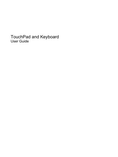 HP TouchPad and Keyboard User Guide - cover page