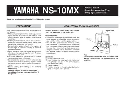 Yamaha NS-10MX Speaker System User Manual - cover page