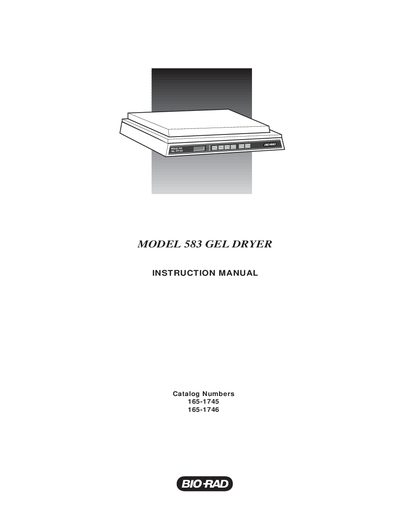 Bio‑Rad Model 583 Gel Dryer User Manual - cover page