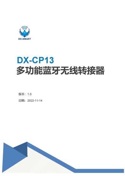 DX-CP13 Multi-Function Bluetooth Wireless Adapter User Manual - cover page