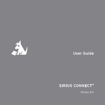 Sirius SCHDOC1P Home Docking Kit User Guide - cover page