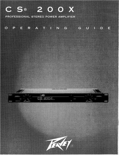 Peavey CS 200X Power Amplifier User Manual - cover page