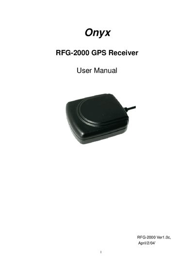 RoyalTek RFG-2000 User Manual - cover page