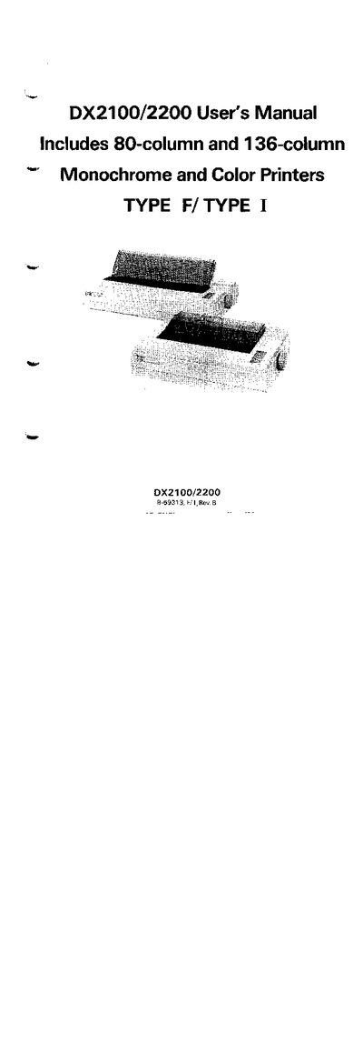 Epson DX2100/2200 User Manual - cover page