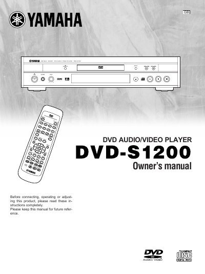 Yamaha DVD-S1200 DVD Audio/Video Player Owner's Manual - cover page